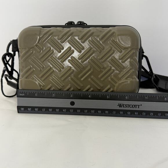 Zara Rigid Crossbody Hard Shell Purse Bag Army Green - Picture 6 of 7